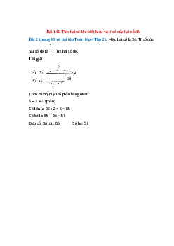 Hiệu hai số là 34. Tỉ số của hai số đó là 5/3. Tìm hai số đó