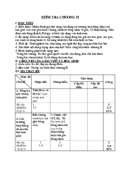 Giáo án Toán học 7: Kiểm tra chương 2 hay nhất