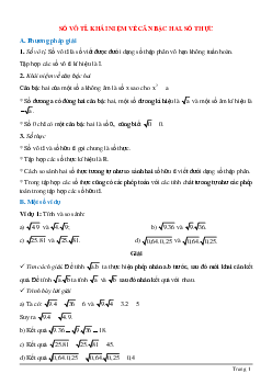 Hệ thống bài tập về Số vô tỉ - Khái niệm về căn bậc hai - Số thực có lời giải