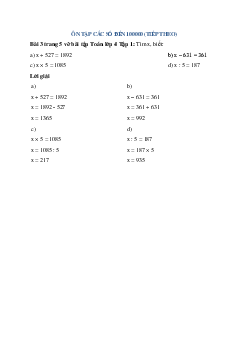 Tìm x, biết: x + 527 = 1892