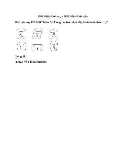 Trong các hình dưới đây, hình nào là hình trụ