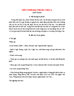Một thời đại trong thi ca - Tác giả tác phẩm – Ngữ văn lớp 11