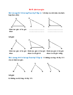 Vở bài tập Toán lớp 5 Tập 1 trang 104 Bài 85: Hình tam giác