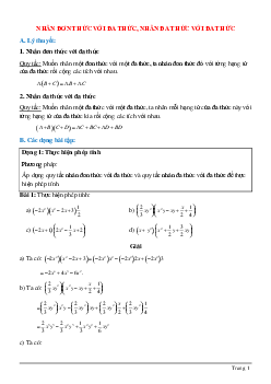 Tuyển chọn bài tập về Nhân đơn thức với đa thức, nhân đa thức với đa thức có lời giải