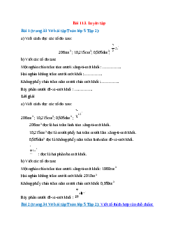 Vở bài tập Toán lớp 5 Tập 2 trang 33, 34 Bài 113: Luyện tập