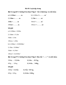 Vở bài tập Toán lớp 5 Tập 1 trang 56, 57 Bài 45: Luyện tập chung