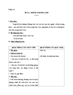Giáo án lịch sử 5 bài 22: Đường trường sơn mới nhất