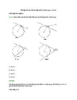 50 Bài tập Góc tạo bởi tia tiếp tuyến và dây cung (có đáp án)- Toán 9