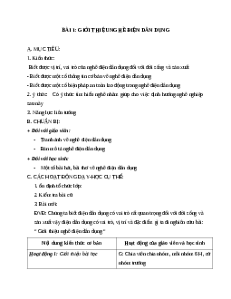 GIÁO ÁN CÔNG NGHỆ 9 BÀI 1: GIỚI THIỆU NGHỀ ĐIỆN DÂN DỤNG MỚI NHẤT - CV5555