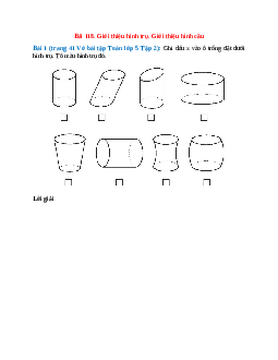 Vở bài tập Toán lớp 5 Tập 2 trang 41, 42 Bài 118: Giới thiệu hình trụ. Giới thiệu hình cầu