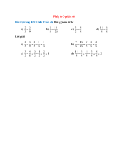 Rút gọn rồi tính: 2/3-3/9; 7/5-15/25