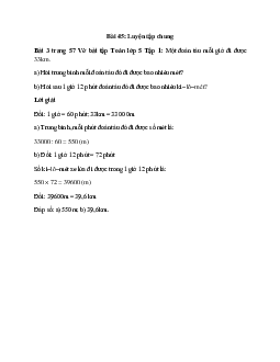 Một đoàn tàu mỗi giờ đi được 33km. Hỏi trung bình mỗi đoàn tàu đó đi được bao nhiêu mét