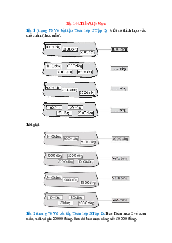 Vở bài tập Toán lớp 3 Tập 2 trang 70, 71 Bài 144: Tiền Việt Nam