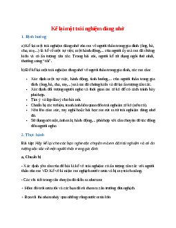 Soạn bài Kể lại một trải nghiệm đáng nhớ – ngắn nhất Cánh diều