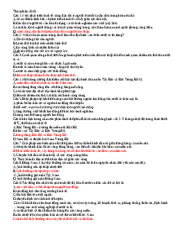 Một số câu hỏi trắc nghiệm chọn lọc - Địa lí 12