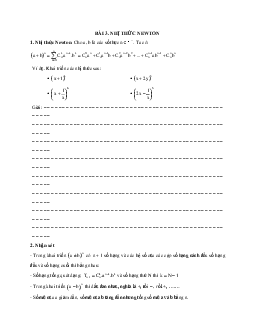 Phương pháp giải về Nhị thức Newton 2023 (lý thuyết va bài tập)