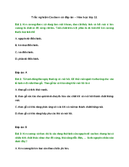 163 câu Trắc nghiệm Hóa học 11 Chương 3 có đáp án 2023: Cacbon - Silic
