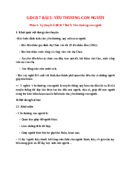 GDCD 7 Bài 5 (Lý thuyết và trắc nghiệm): Yêu thương con người