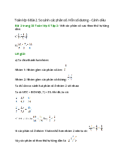 Bài 2 trang 33 Toán 6 Tập 2 | Cánh diều Giải toán lớp 6