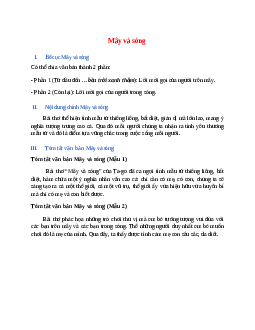 Bố cục bài Mây và sóng chuẩn nhất