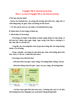 Công nghệ 7 Bài 12 (Lý thuyết và trắc nghiệm): Sâu, bệnh hại cây trồng