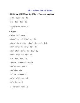 Giải SBT Toán 8 Bài 2: Nhân đa thức với đa thức