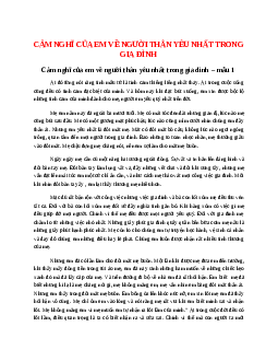 Cảm nghĩ của em về người thân yêu nhất trong gia đình hay nhất (5 mẫu)