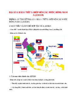Lý thuyết Địa Lí 11 Bài 11 Tiết 3 (mới 2023 + 15 câu trắc nghiệm): Hiệp hội các nước Đông Nam Á (ASEAN)