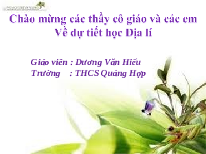 Bài giảng Địa lí 7 Tiết 15: Hoạt động nông nghiệp đới ôn hòa
