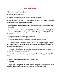 Chữ người tử tù – nội dung, dàn ý phân tích, bố cục, tóm tắt