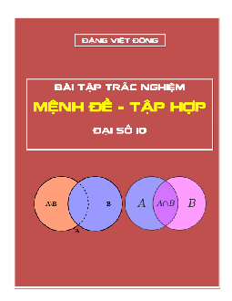 Bài tập Trắc nghiệm Mệnh đề - Tập hợp