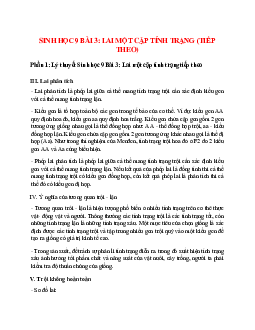 Lý thuyết Sinh học 9 Bài 3 (mới 2023 + 39 câu trắc nghiệm): Lai một cặp tính trạng (Tiếp theo)
