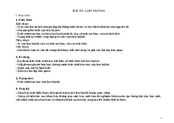 Giáo án Hóa học 10 bài 30: Lưu huỳnh mới nhất