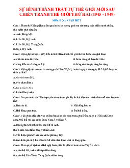 50 Câu hỏi trắc nghiệm Chuyên đề Sự hình thành thế giới sau chiến tranh thế giới thứ 2 môn Lịch sử lớp 12 có đáp án 2023