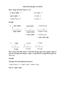 Toán lớp 5 trang 135 Nhân số đo thời gian với một số