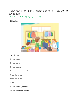 Tiếng Anh lớp 2 Unit 15 Lesson 2 trang 66 – Kết nối tri thức