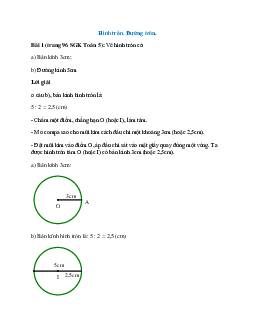 Vẽ hình tròn có: Bán kính 3cm