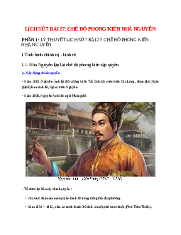 Lịch Sử 7 Bài 27 (Lý thuyết và trắc nghiệm): Chế độ phong kiến nhà Nguyễn