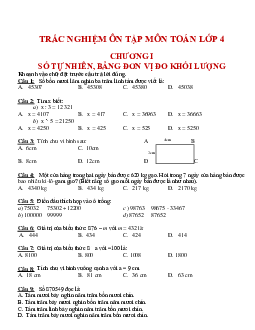 Ôn tập trắc nghiệm môn Toán lớp 4 có đáp án