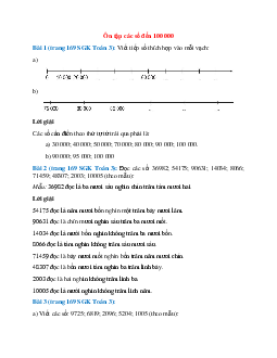 Toán lớp 3 trang 169 Ôn tập các số đến 100 000