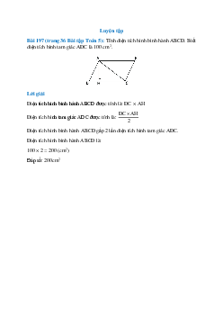 Tính diện tích hình bình hành ABCD