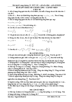 30 bài tập Cấp số cộng và cấp số nhân nâng cao