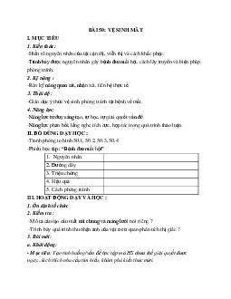Giáo án Sinh học 8 Bài 50: Vệ sinh mắt mới nhất - CV5555