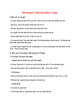 Hồi trống Cổ Thành (La Quán Trung) - nội dung, dàn ý phân tích, bố cục, tóm tắt