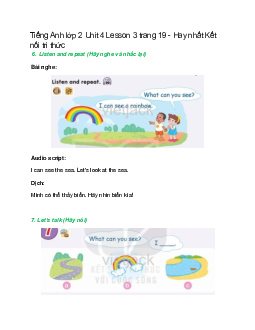 Tiếng Anh lớp 2 Unit 4 Lesson 3 trang 19 – Kết nối tri thức