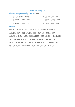 Tính: 41,5 + (20,7 + 18,5); (3,18 + 5,67) + 4,82