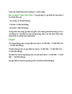 Bài 3 trang 71 Toán 6 Tập 2 | Cánh diều Giải toán lớp 6