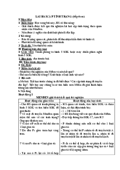 Giáo án Sinh học 9 Bài 5: Lai hai cặp tính trạng (tiếp theo) mới, chuẩn nhất