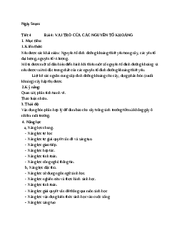 Giáo án Sinh học 11 Bài 4: Vai trò của các nguyên tố khoáng mới nhất