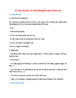 Soạn bài Kể lại chuyện cổ tích bằng lời một nhân vật – hay nhất Kết nối tri thức